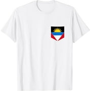 Antigua & Barbuda Flag with Printed Antiguan Flag Pocket T-Shirt