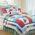 thumbnail image 1 of Antigua Bay Blue Shells Beach Coastal Twin 2 Piece Quilt Set, 1 of 4