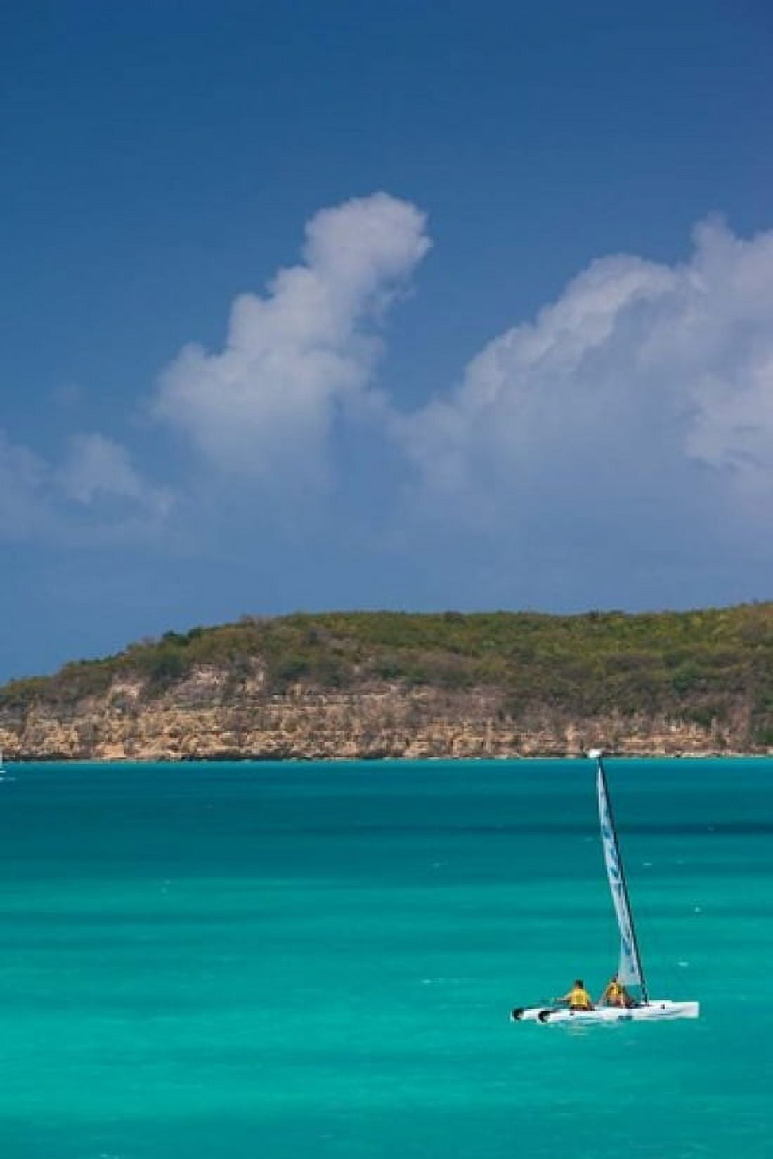 Antigua Dickenson Bay Sailboat Canvas Art - Walter Bibikow DanitaDelimont (19 x 28)