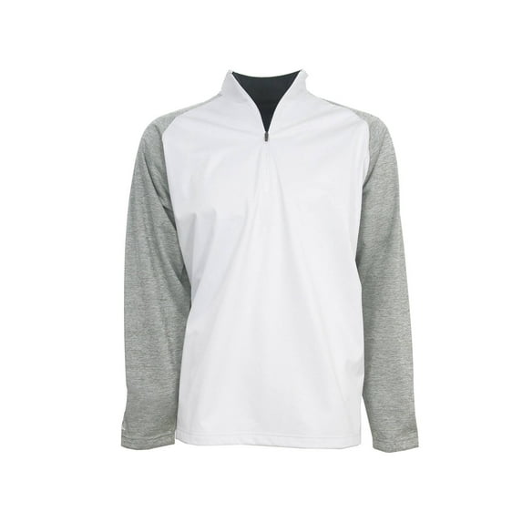 Antigua Golf Men's Paragon 1/4-Zip Pullover Windshirt, Large White/Gray -