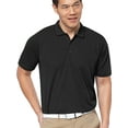 thumbnail image 1 of Antigua Men's Avalon Textured Knit Performance Polo Golf Shirt, Large Black -, 1 of 2