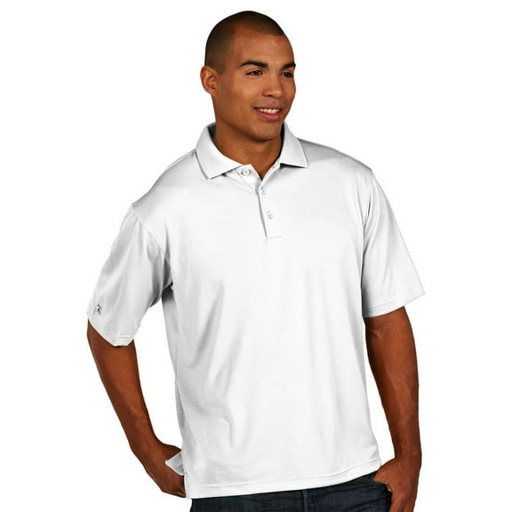 Antigua Mens Pique Xtra Lite Polo Shirt (Color: White)