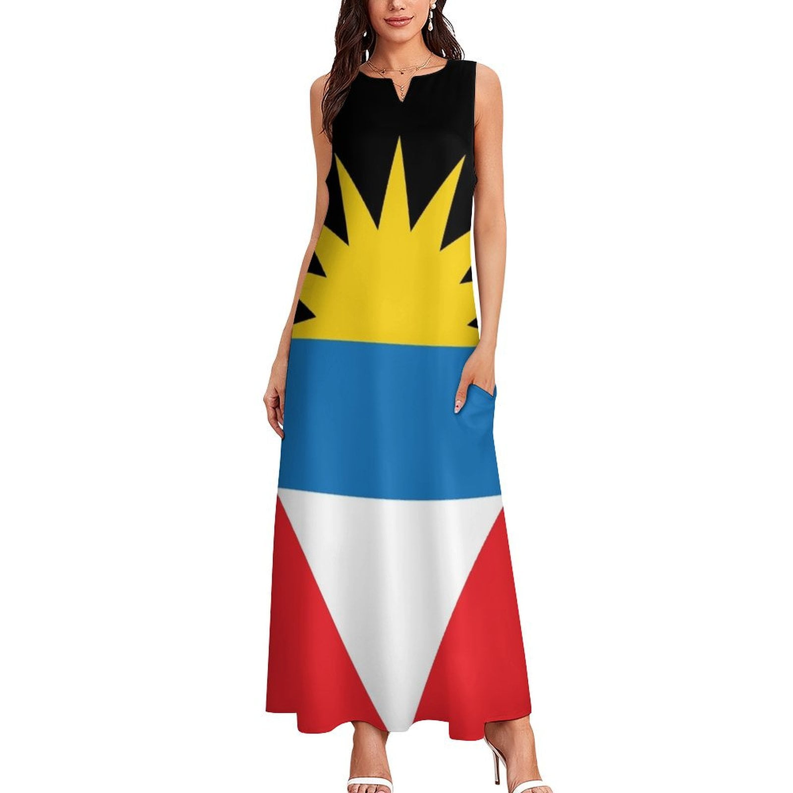 Antigua And Barbuda Flag Cropped Top – Women's Summer Shirt, Lightweight Polyester, Casual & Patriotic Style