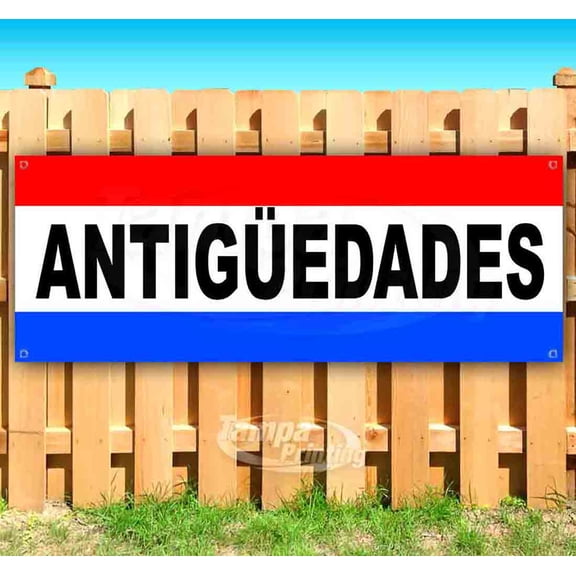 Antiguedades 13 oz Vinyl Banner With Metal Grommets