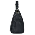 thumbnail image 1 of Antik Kraft - The Tasha Soft Vegan Leather Crossbody Sling Backpack Purse for Women - Black, 1 of 3