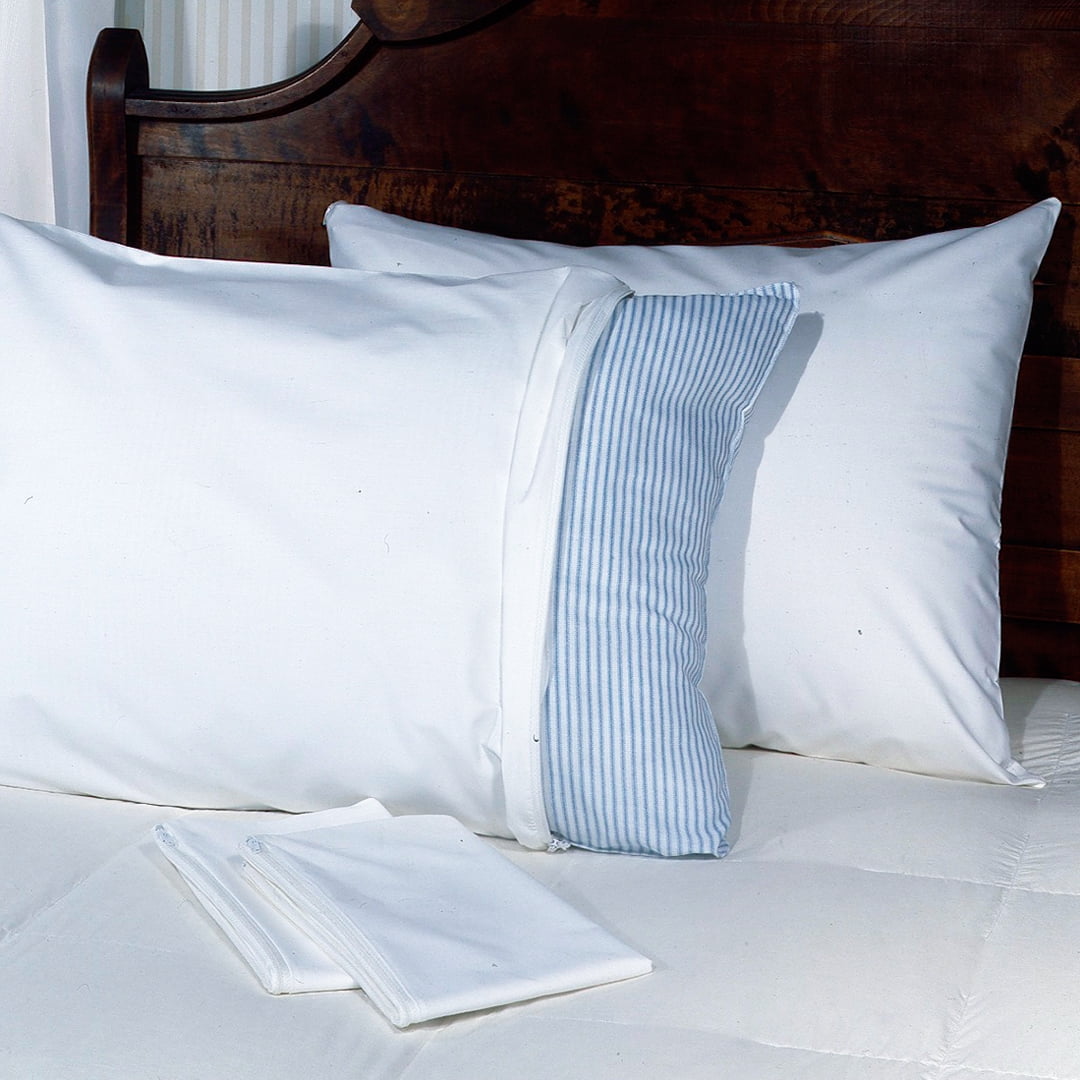 Antimicrobial Cotton Blend Pillow Protector, King, 2 Pack