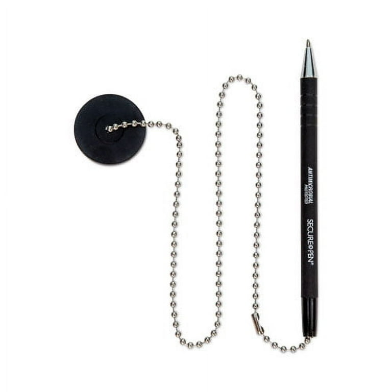 Antimicrobial Ballpoint Counter Pen, Medium, 1 mm, Black Ink, Black Antimicrobial Ballpoint Counter Pen, Medium, 1 mm, Black Ink, Black