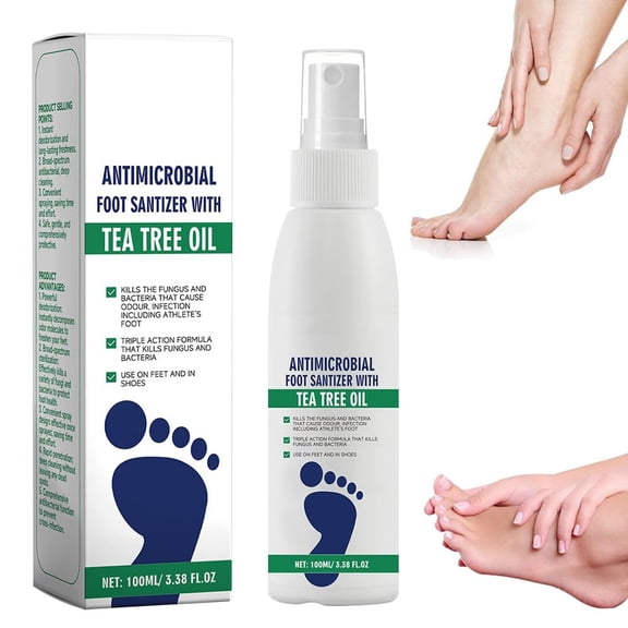 Antimicrobial Foot Spray with Tea Tree Oil, Quick Antiperspirant to Remove Foot Odor and Refreshing and Comfortable, Foot Shoe Freshness, Quick-Drying Travel-Friendly