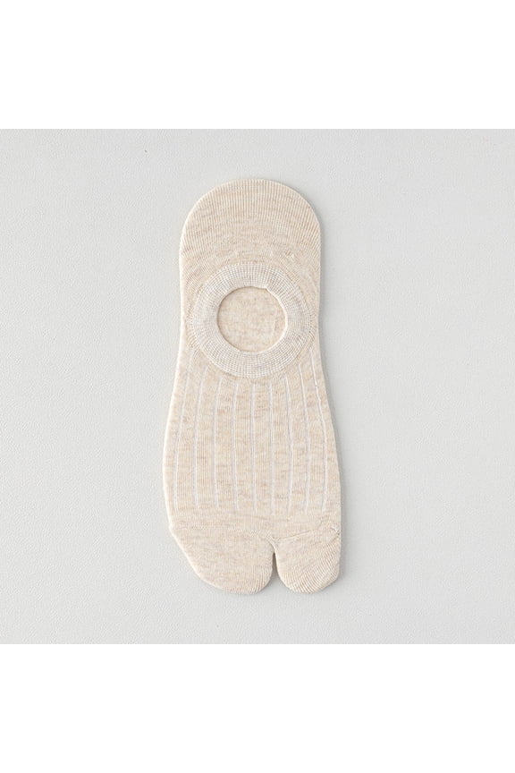 Antimicrobial Two-Toe Invisible Socks for Women - Lightweight Summer Comfort (One Size, 5 Pairs)