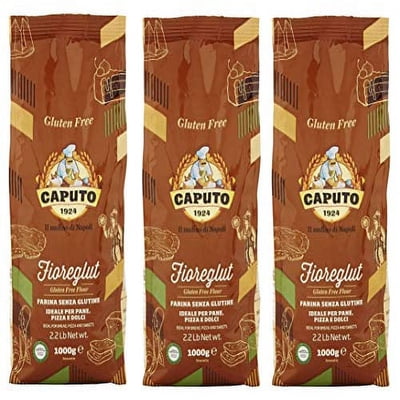 Antimo Caputo Gluten Free Pizza Flour 2.2lb - All Natural Multi Purpose Flour & Starch Blend for Baking Pizza, Bread, & Pasta (3 Pack)
