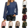 thumbnail image 1 of Antinious Blouses for Women Dressy Casual Solid Crew Neck Long Sleeve Tops,Sweatshirt for Women,Going Out Tops for Women,Wine,XL, 1 of 5