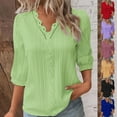 thumbnail image 1 of Antinious Blouses for Women Dressy Casual Solid 3/4 Sleeve V Neck Tops,Sweatshirt for Women,Going Out Tops for Women,Red,XL, 1 of 4