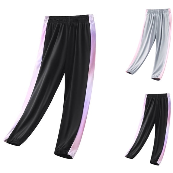 Antinious Boys Girls Solid Contrast Tone Breathable Outdoor Full Length Pants