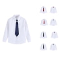 thumbnail image 1 of Antinious Boys Girls Solid Long Sleeve Collared Versatile School Uniform Lapel Tops, 1 of 4