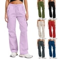 thumbnail image 1 of Antinious Cargo Pants Women Solid Casual Drawstring Silm Long Sweatpants with Pockets,Winter Trousers Pants for Women,Travel Pants Women,XXL,, 1 of 5