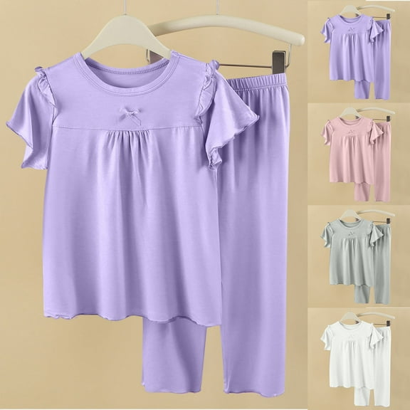 Antinious Casual Short Sleeve Suits for Kids,Toddler Winter Short Sleeve Outfits Sets,KidsSleeveless T-shirt Medium And Large Children's Spring/Summer Thin Tank,Pink,100