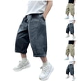 thumbnail image 1 of Antinious Children Boys Elastic Waist Cargo Capris Multi Outer Pockets Solid 15-16Y, 1 of 5
