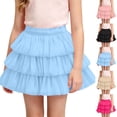 thumbnail image 1 of Antinious Children Girls Pleated Mini Skirts with Shorts Underneath Elastic Waist Comfy Cake Solid 9-10Y, 1 of 5