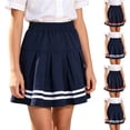 thumbnail image 1 of Antinious Children Girls School Uniform Mini Skirts Elastic Waist Comfy A-Line Pleated Solid 6-7Y, 1 of 5