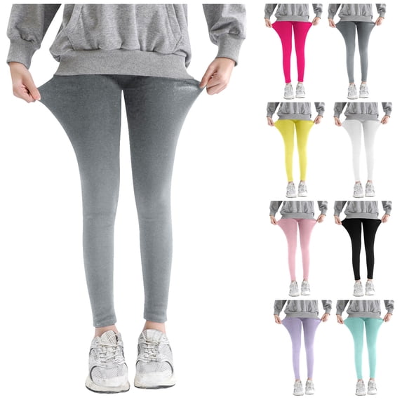 Antinious Children Girls Solid Outer Running Leggings Full Length Pants 8-9Y