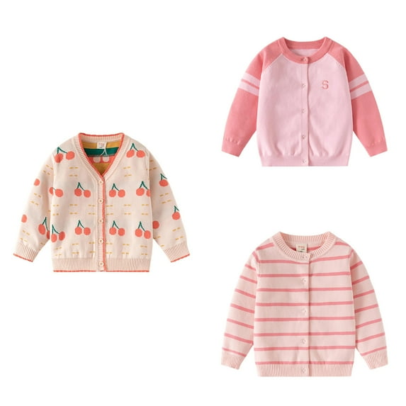 Antinious Toddler Girls Winter Cardigan Sweaters Kids Fashion Casual Sweater Outerwear Long Sleeve Knit Warm Jacket,Kids Sweater Coat,Winter Coat for Boys Girls,Pink,130