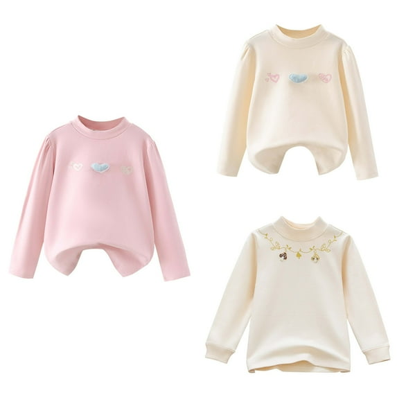 Antinious Toddler Girls Hoodies Tops,Casual Long Sleeve Sweatshirt for Boys Girls,Children's Base Solid Color Long Sleeve Blouses,Pink,120