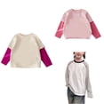 thumbnail image 1 of Antinious Toddler Girls Hoodies Tops,Casual Long Sleeve Sweatshirt for Boys Girls,Children's Color Matching Striped Raglan Sleeve Round Neck Bottoming Shirt Top,White,170, 1 of 5