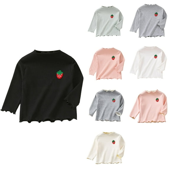 Antinious Toddler Girls Winter Warm Hoodies Tops,Casual Long Sleeve Sweatshirt for Boys Girls,Children's Long Sleeved Solid Bottoming Shirt For Girls,Pink,90