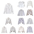 thumbnail image 1 of Antinious Fall Winter Toddler Girls Hoodies Tops,Casual Long Sleeve Sweatshirt for Boys Girls,SBoys and Girls Long Sleeve Solid Color Shirt,White,170, 1 of 3