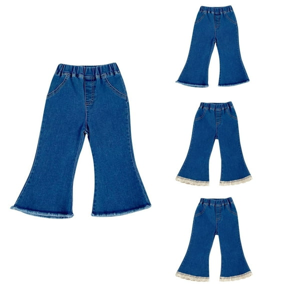 Antinious Toddler Girls Winter Sweatpants,Casual Long Jogger Pants for Boys Girls,Children Solid Pants With Elastic Waist Casual And Jeans,Blue,80