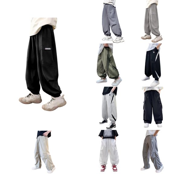 Antinious Toddler Girls Sweatpants,Casual Long Jogger Pants for Boys Girls,Kids Solid Ice Silk Color Matching Ankle Sports go Pants,Green,160