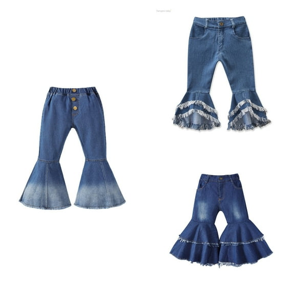 Antinious Toddler Girls Sweatpants,Casual Long Jogger Pants for Boys Girls,Kids Winter And Fall Botton Long Pants Denim Casual Full Length Pants Overalls,Sky Blue,130