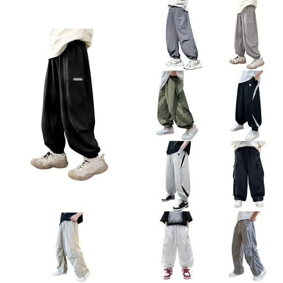 Antinious Toddler Girls Sweatpants,Casual Long Jogger Pants for Boys Girls,Summer Boys Handsome Ice Silk Pocket Overalls For Middle And Children,150,