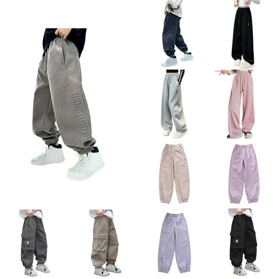 Antinious Toddler Girls Sweatpants,Casual Long Jogger Pants for Boys Girls,Summer Children Sun Protection Casual Ice Silk Sports Pants,150,