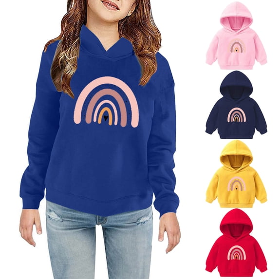 Antinious Toddler Print Fleece Hooded Long Sleeve Casual Warm Sweatshirts
