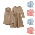 thumbnail image 1 of Antinious Girls Princess Dress Elegant Princess Dress Long Sleeve Crew Neck Dress,Toddler Girls Outer Dress,Kids Party Dress,Light Blue,110, 1 of 5