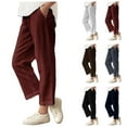 thumbnail image 1 of Antinious Girls High Waist Wide Leg Casual Elastic Waist Full Length Pants with Side Pockets, 1 of 5