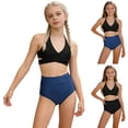thumbnail image 1 of Antinious Toddler Girls Solid Ruched Classic 2 Piece Swimsuit Outfit, 1 of 5