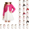 thumbnail image 1 of Antinious Girls Solid Soft Versatile Knit Cover Up Air Condition Outerwear Long Sleeve Fall Cardigan, 1 of 1