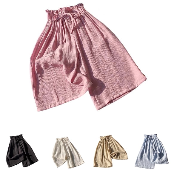 Antinious Girls Stylish Solid Loose Wide Leg Casual Full Length Pants 10-11Y