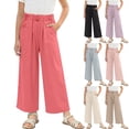 thumbnail image 1 of Antinious Girls Stylish Solid Wide Leg Casual Full Length Pants 2-3Y, 1 of 5