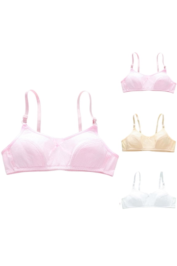 Girls Teen Solid Seamless Puberty Mild Support Daily Youth Inner Layer Wear Bras