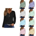 thumbnail image 1 of Antinious Going Out Tops for Women Casual Solid V Neck Long Sleeve Blouse, Sweatshirt for Women,Tops for Women Trendy,Purple,M, 1 of 5
