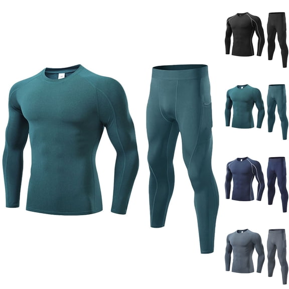 Antinious Going Out Outfits for Men,Summer Outfits for Men,Track Suits for Men Set Solid Long Sleeve Round Neck Shirts Long Pants Casual Outfits,Green,M