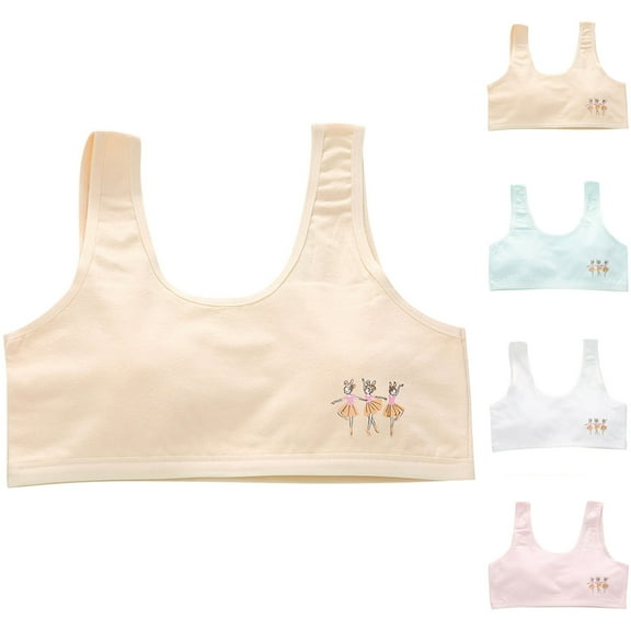 Antinious Kids Girls Stretchy Bralette Designed for Casual And Lightweight,Girls Sports Bras for Unparalleled ,Girls Solid Color Athletic able Camisole Bra,Beige,L