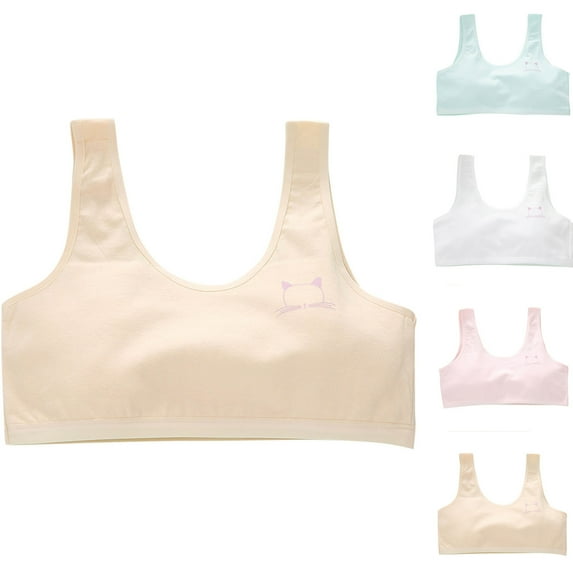 Antinious Kids Girls Stretchy Bralette Designed for Casual And Lightweight,Girls Sports Bras for Unparalleled ,Girls Solid Color Athletic able Camisole Bra,Green,M