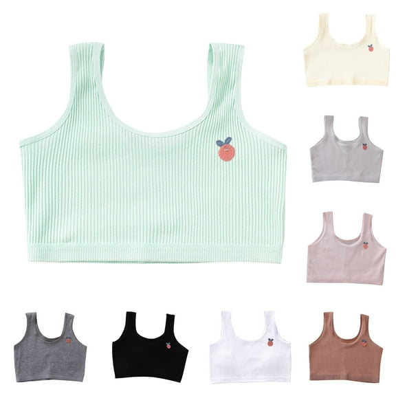 Antinious Kids Girls Stretchy Bralette Designed for Casual And Lightweight,Girls Sports Bras for Unparalleled ,Girls Sports Shockproof able Breathable Underwear,Beige,XS