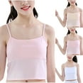 thumbnail image 1 of Antinious Kids Girls Stretchy Bralette Designed for Casual And Lightweight,Girls Sports Bras for Unparalleled ,Kids Girls Solid Color Underwear Girls Camisole Mid Length Bra,White,L, 1 of 3