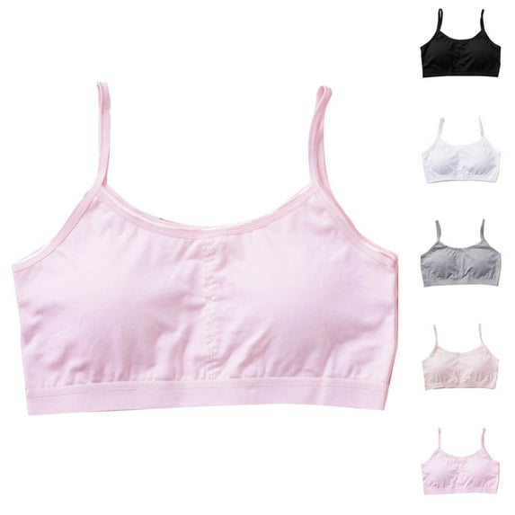 Antinious Kids Girls Stretchy Bralette Designed for Casual And Lightweight,Girls Sports Bras for Unparalleled ,Kids Girls Sports Children's Bra,Pink,M