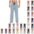 thumbnail image 1 of Antinious Ladies Check Print Elastic Waist Pockets Straight Leg Versatile Pajama Full Length Pants, 1 of 5